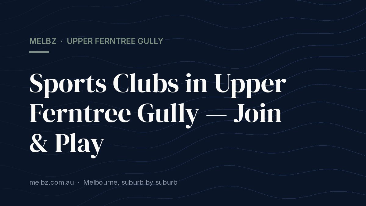 Title card: Sports Clubs in Upper Ferntree Gully — Join & Play