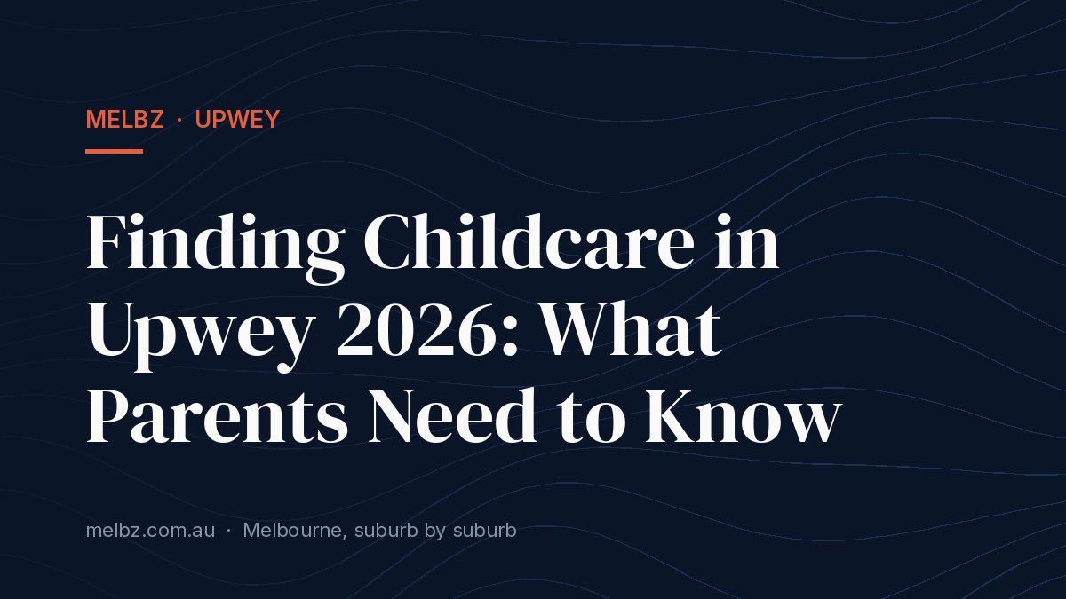 Title card: Finding Childcare in Upwey 2026: What Parents Need to Know