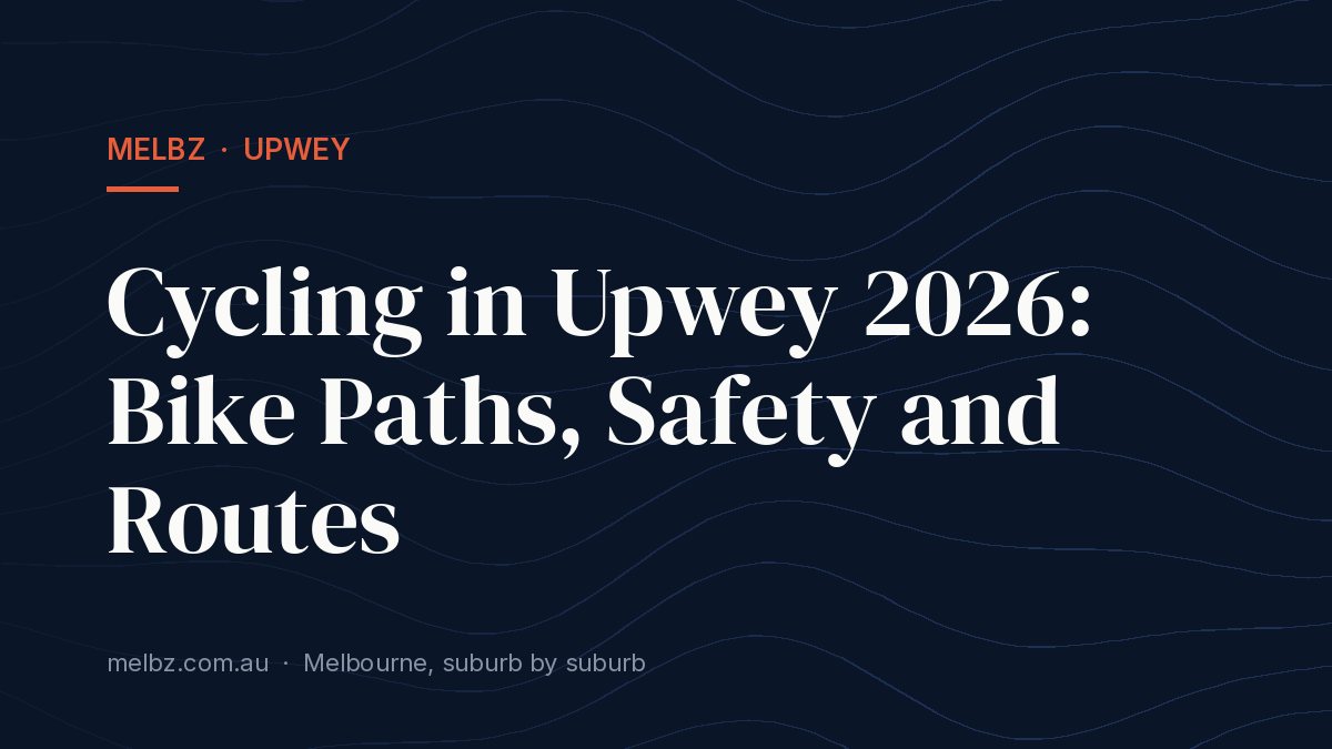 Title card: Cycling in Upwey 2026: Bike Paths, Safety and Routes