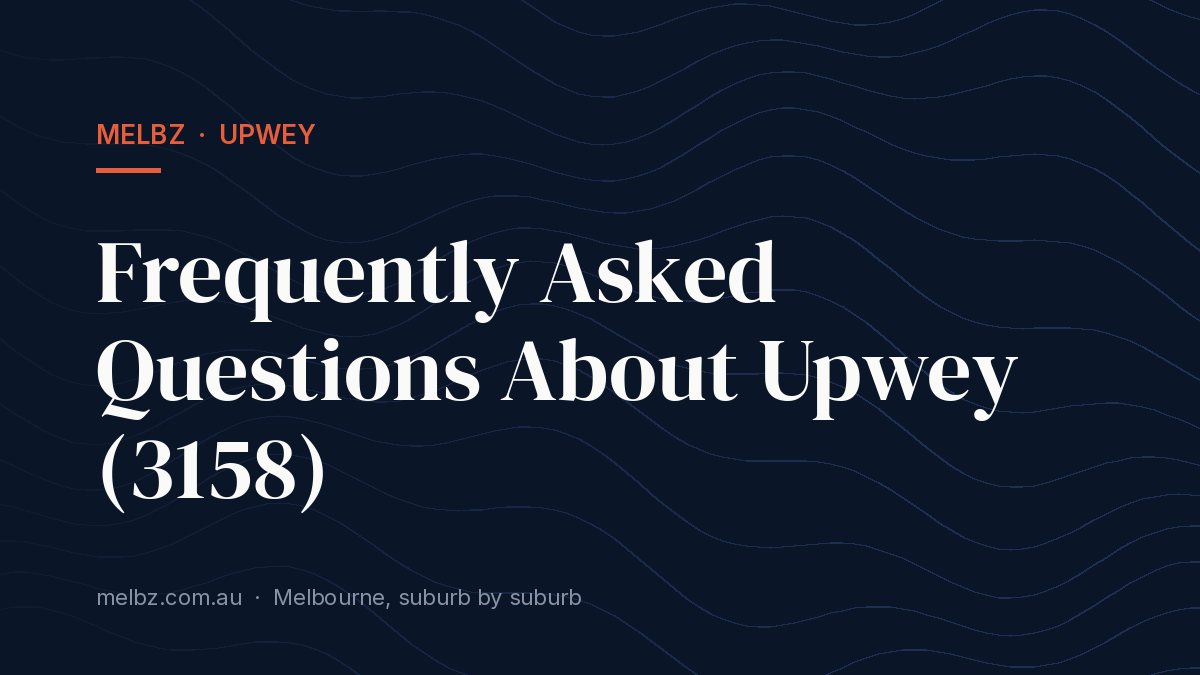 Title card: Frequently Asked Questions About Upwey (3158)