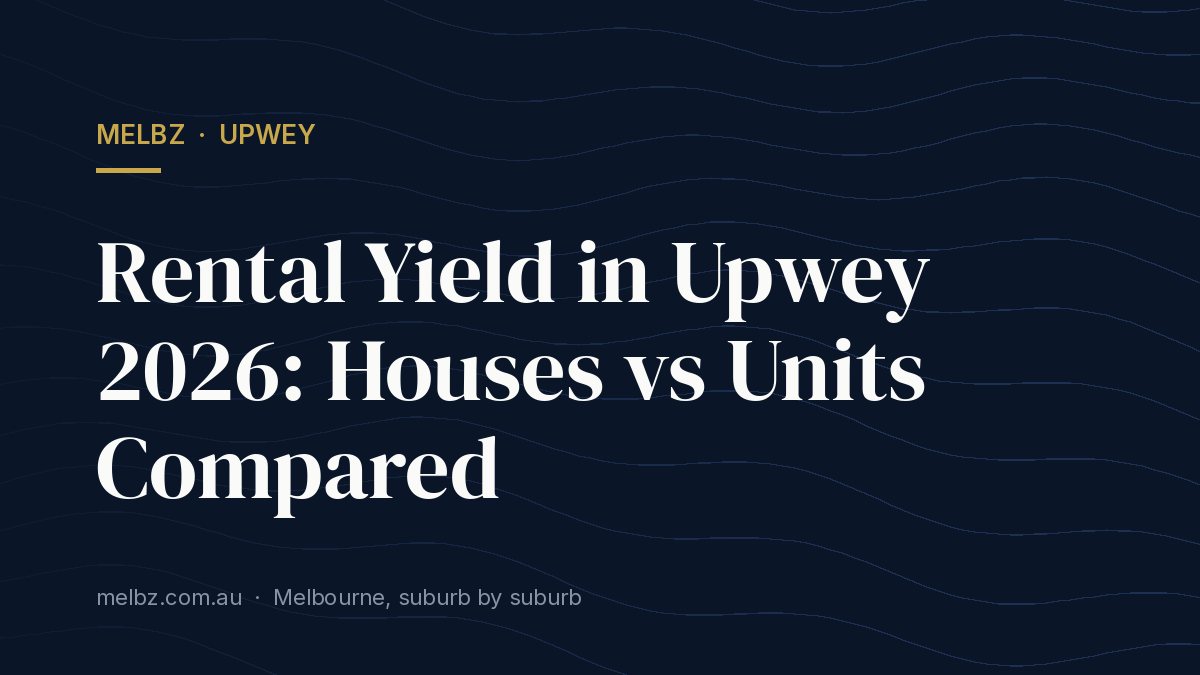 Title card: Rental Yield in Upwey 2026: Houses vs Units Compared