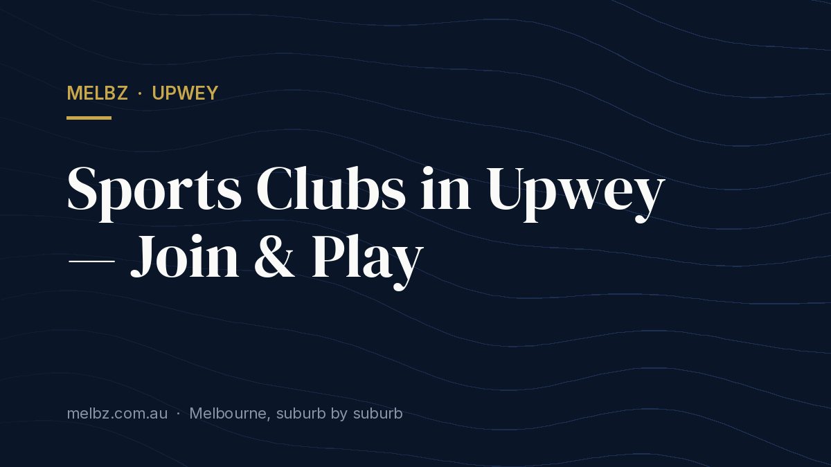 Title card: Sports Clubs in Upwey — Join & Play
