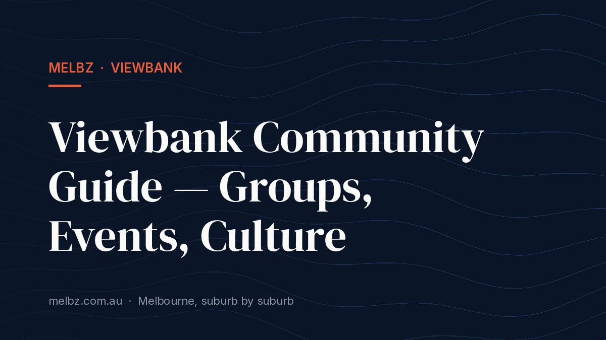 Title card: Viewbank Community Guide — Groups, Events, Culture