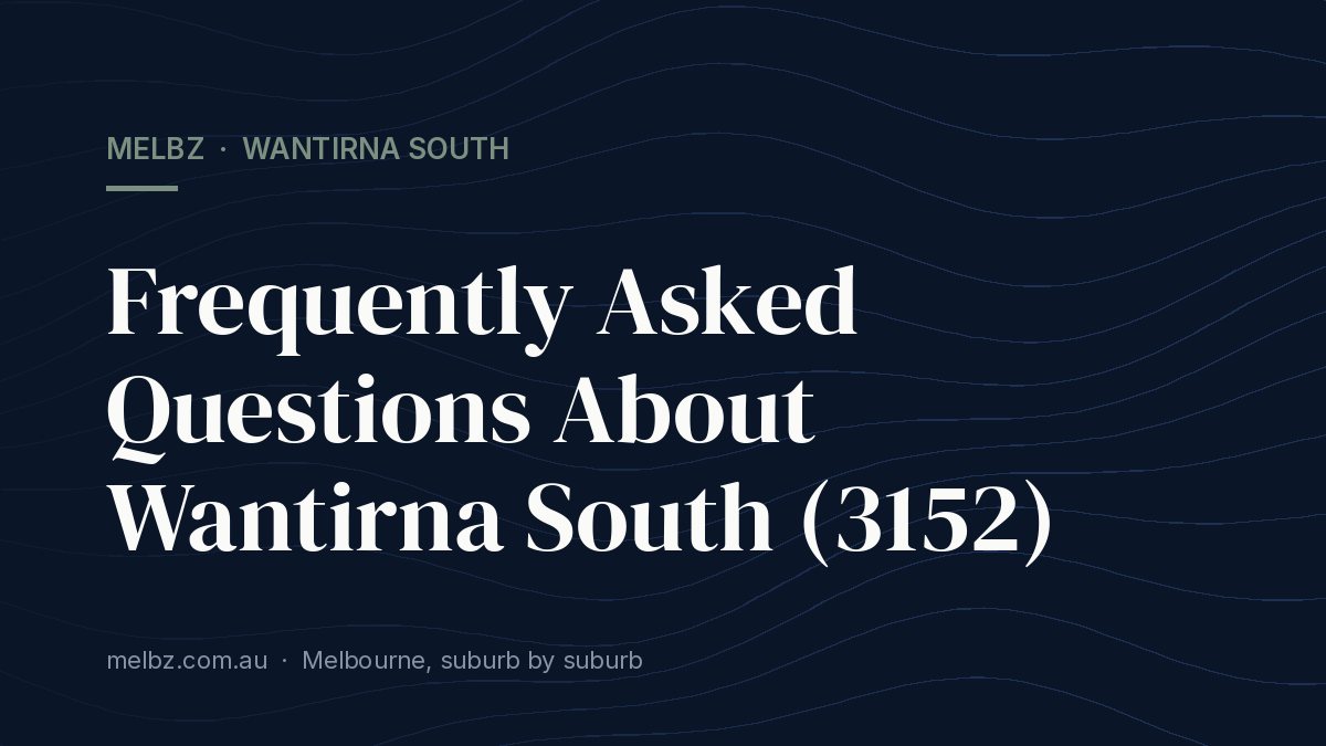 Title card: Frequently Asked Questions About Wantirna South (3152)