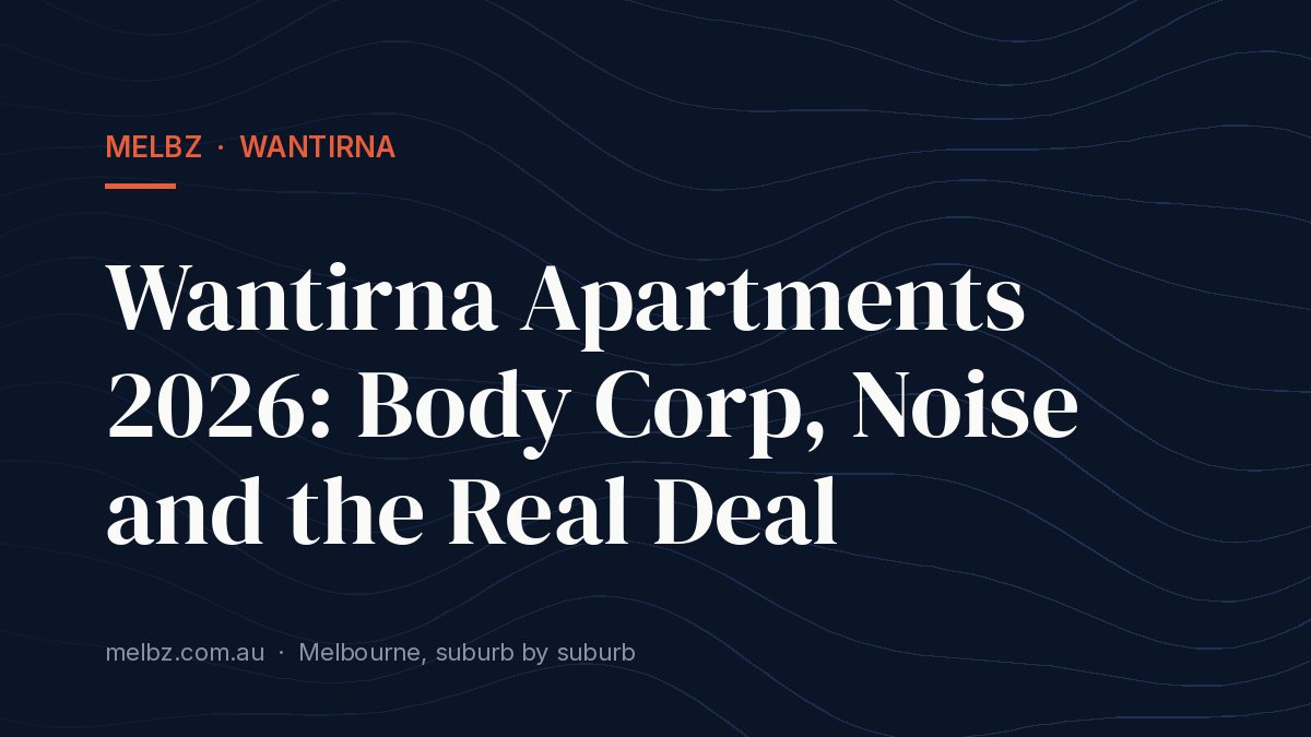 Title card: Wantirna Apartments 2026: Body Corp, Noise and the Real Deal
