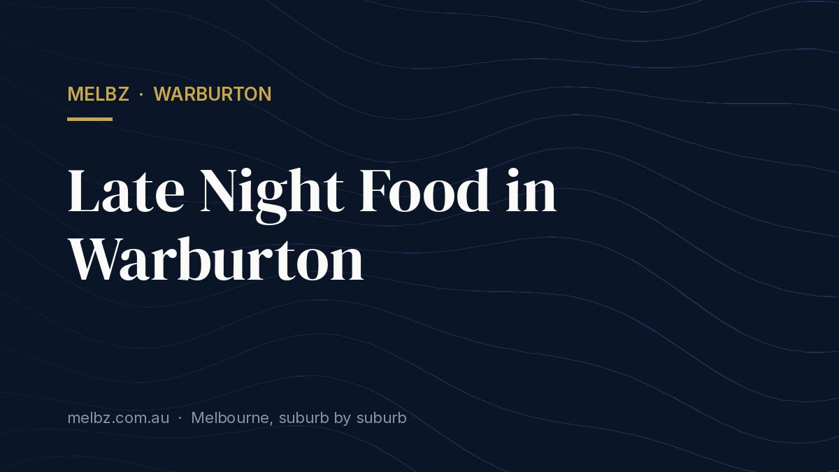 Title card: Late Night Food in Warburton