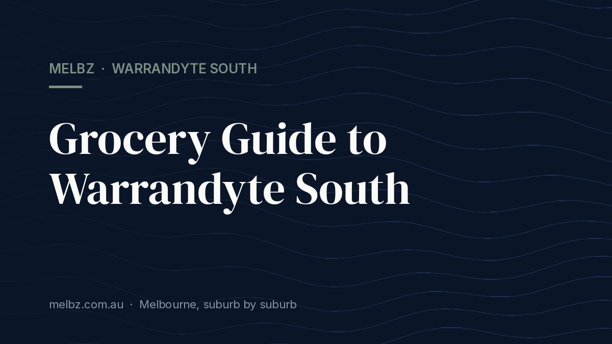 Title card: Grocery Guide to Warrandyte South