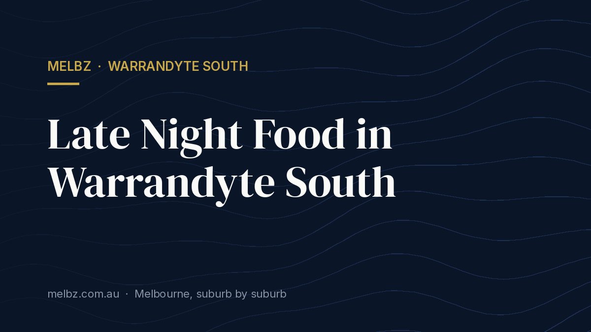 Title card: Late Night Food in Warrandyte South