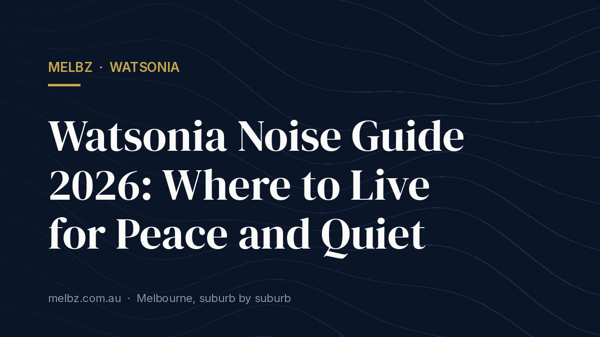 Title card: Watsonia Noise Guide 2026: Where to Live for Peace and Quiet