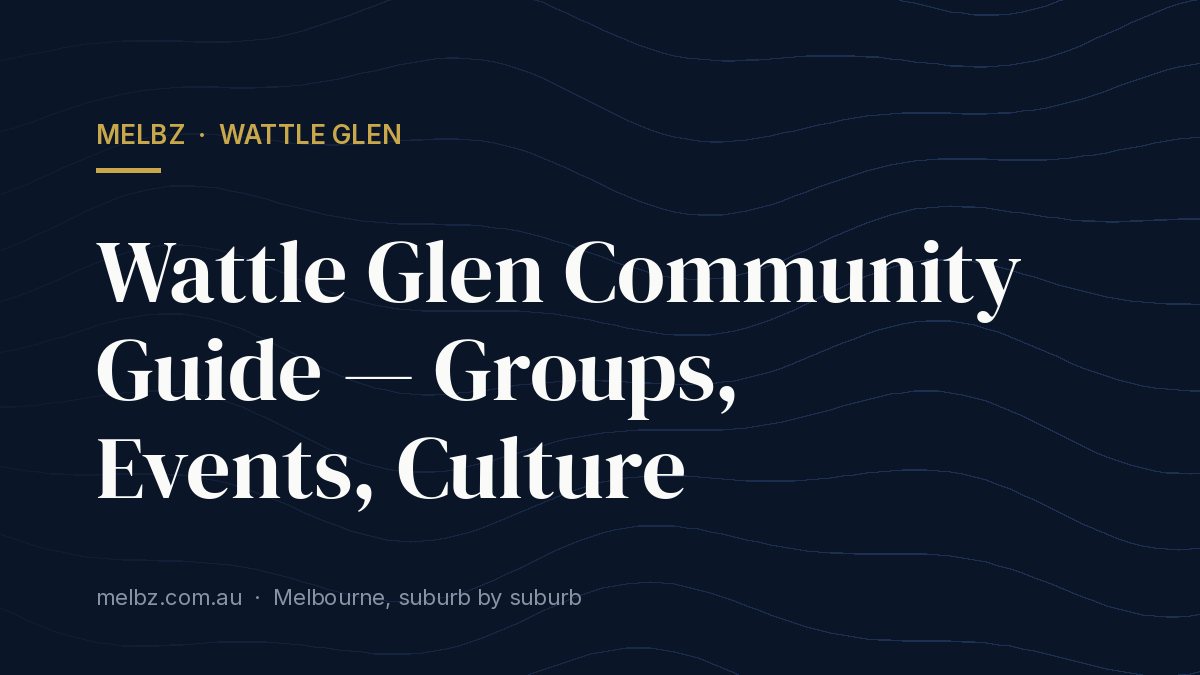 Title card: Wattle Glen Community Guide — Groups, Events, Culture