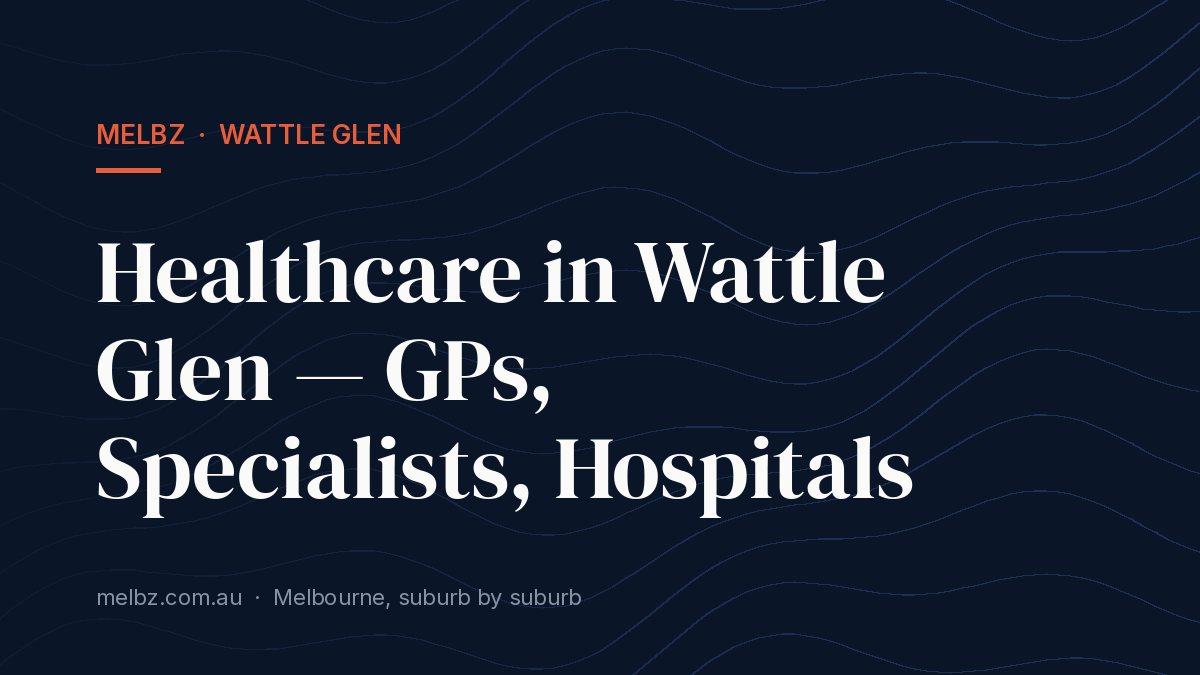 Title card: Healthcare in Wattle Glen — GPs, Specialists, Hospitals