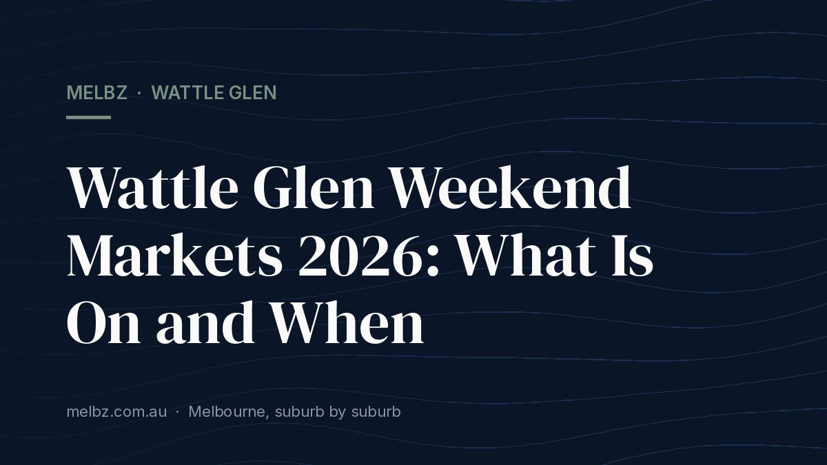 Title card: Wattle Glen Weekend Markets 2026: What Is On and When
