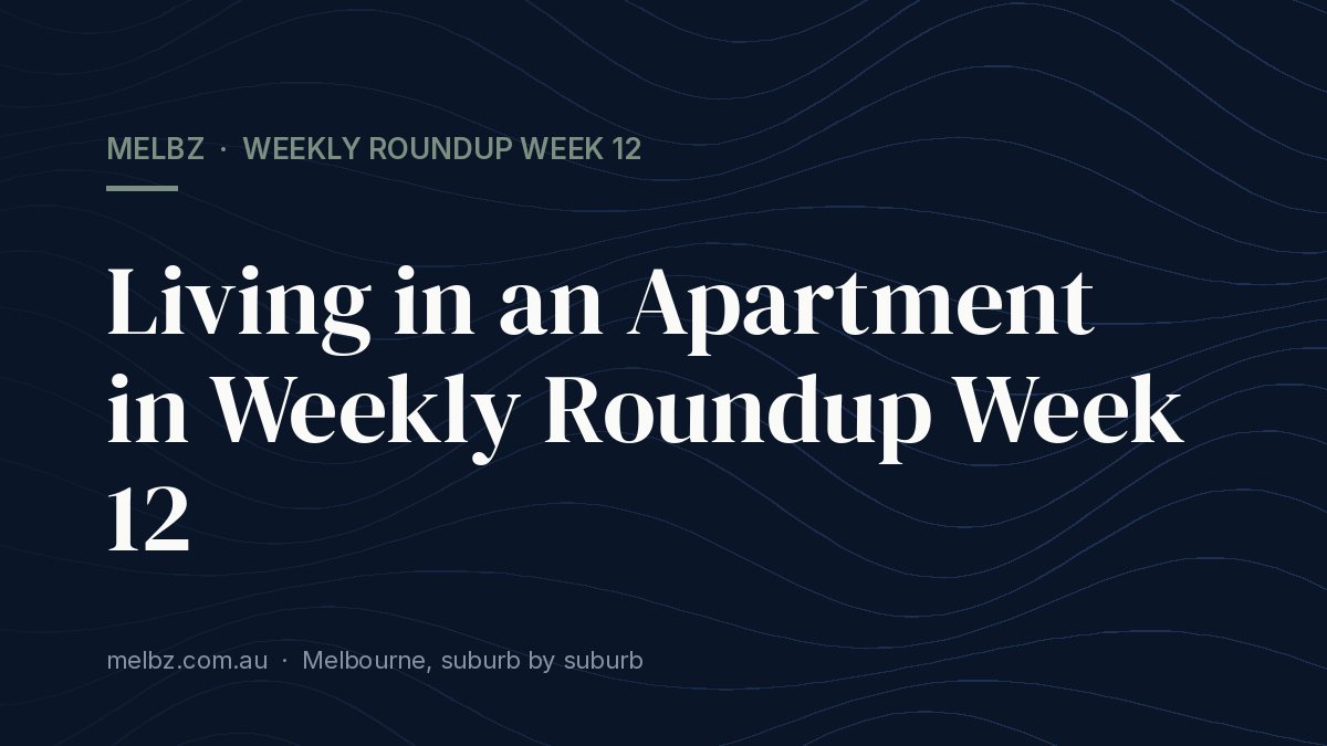 Title card: Living in an Apartment in Weekly Roundup Week 12