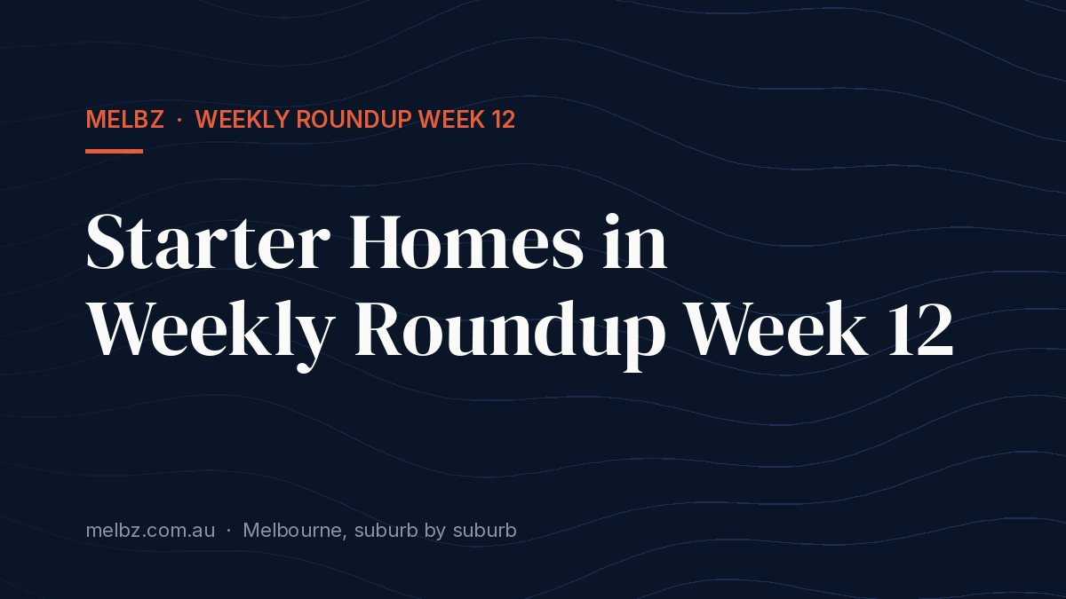 Title card: Starter Homes in Weekly Roundup Week 12