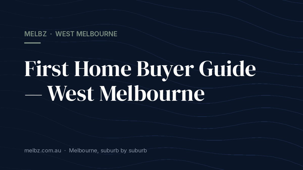 Title card: First Home Buyer Guide — West Melbourne