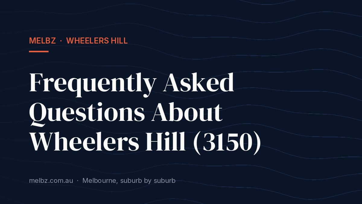 Title card: Frequently Asked Questions About Wheelers Hill (3150)
