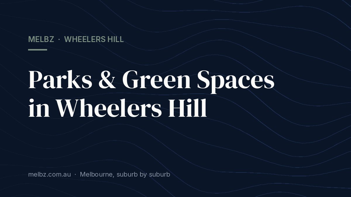 Title card: Parks & Green Spaces in Wheelers Hill