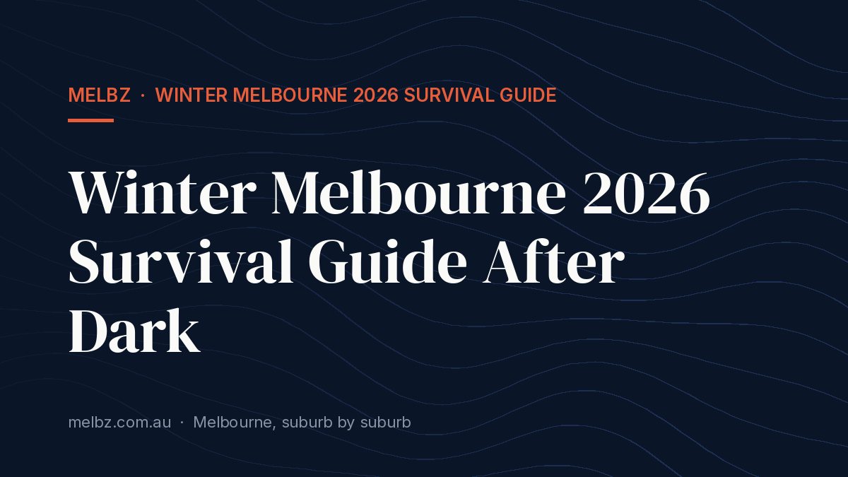 Title card: Winter Melbourne 2026 Survival Guide After Dark