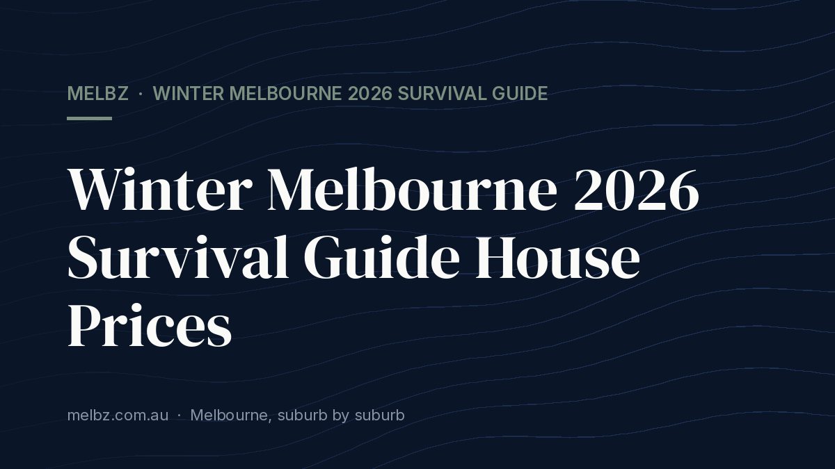 Title card: Winter Melbourne 2026 Survival Guide House Prices