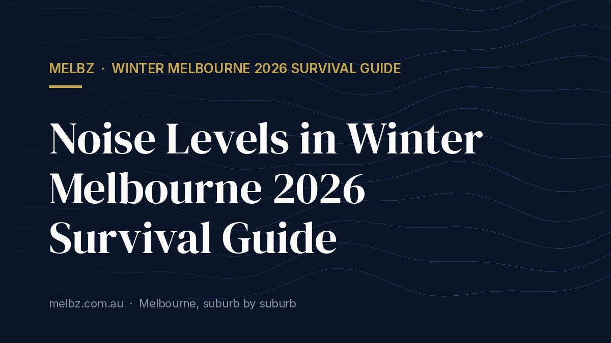 Title card: Noise Levels in Winter Melbourne 2026 Survival Guide