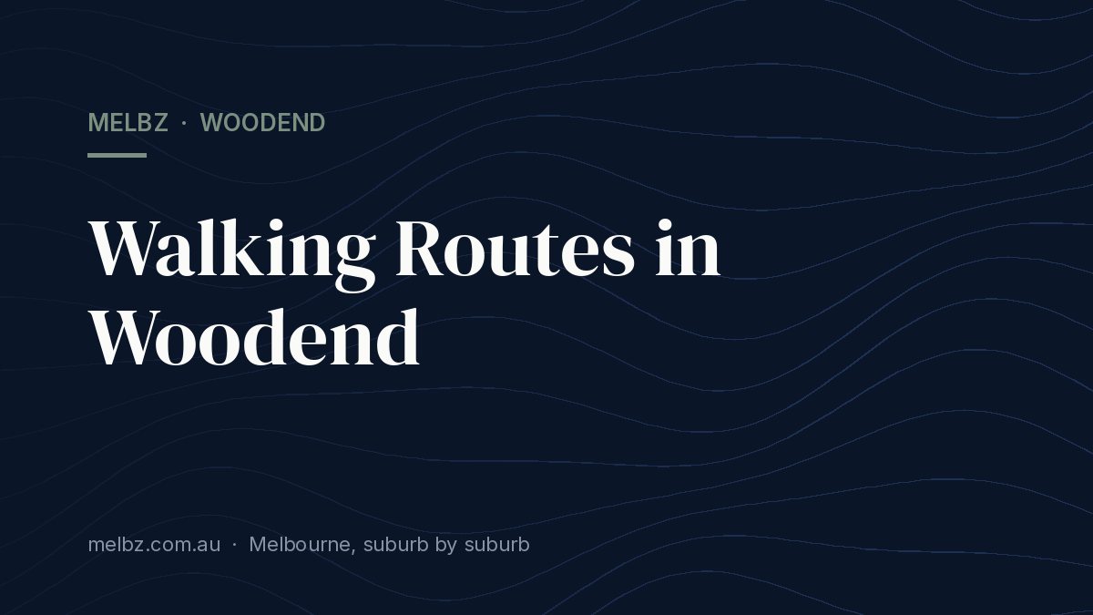 Title card: Walking Routes in Woodend