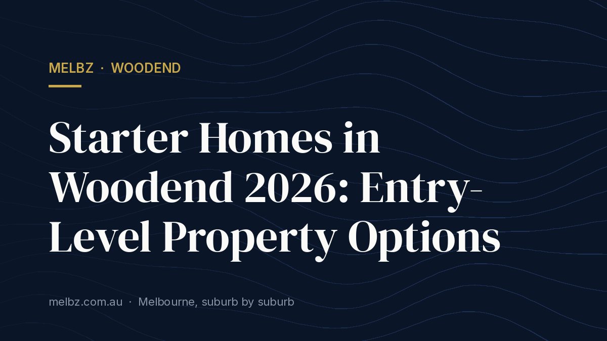 Title card: Starter Homes in Woodend 2026: Entry-Level Property Options