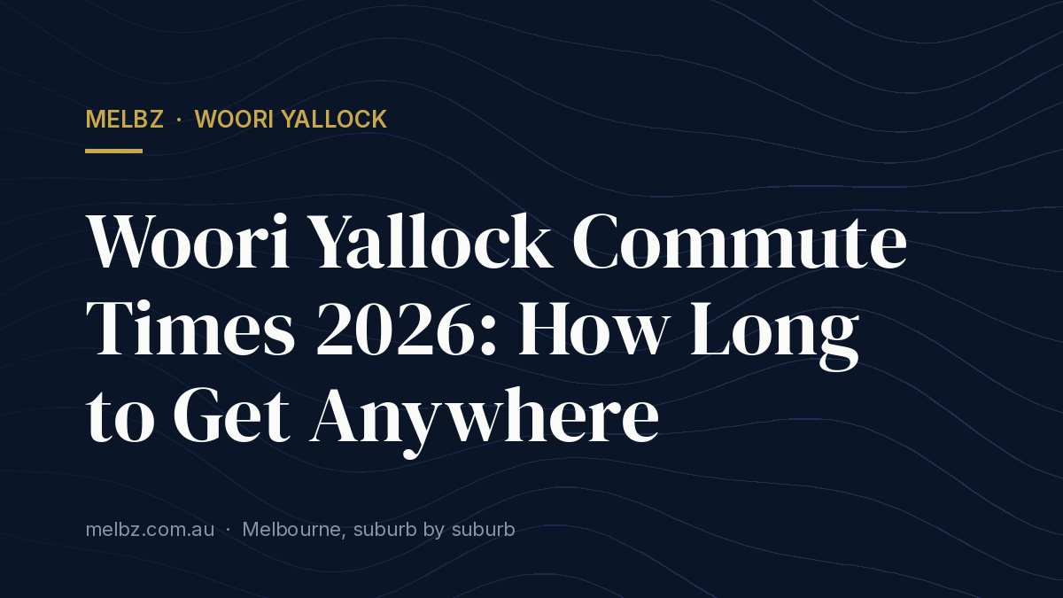 Title card: Woori Yallock Commute Times 2026: How Long to Get Anywhere