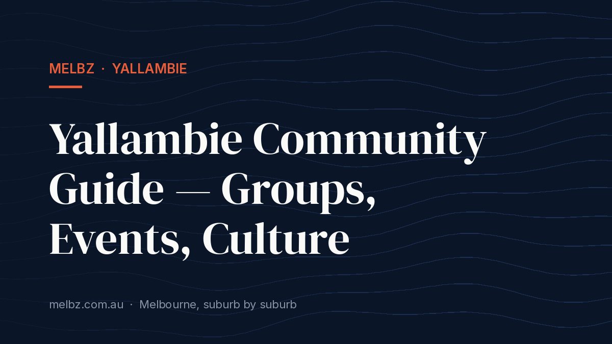 Title card: Yallambie Community Guide — Groups, Events, Culture