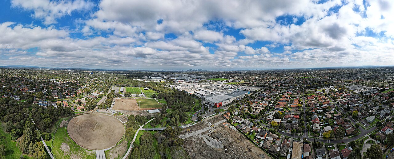 Aerial panorama of Heidelberg West