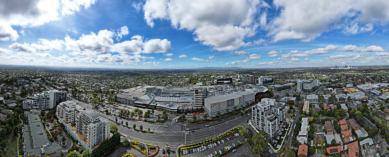 Aerial panorama of Westfield Doncaster