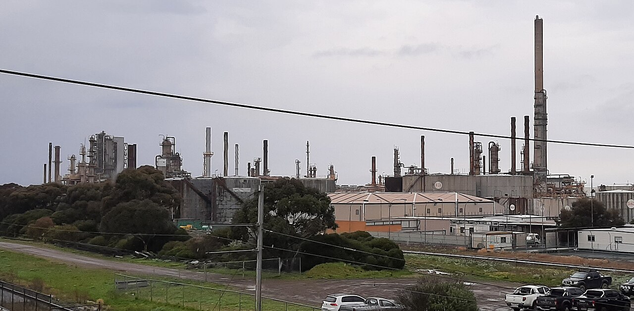 Altona oil refinery seen across the road