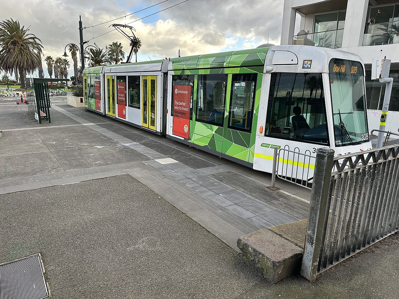 Tram at Beacon Cove light rail station