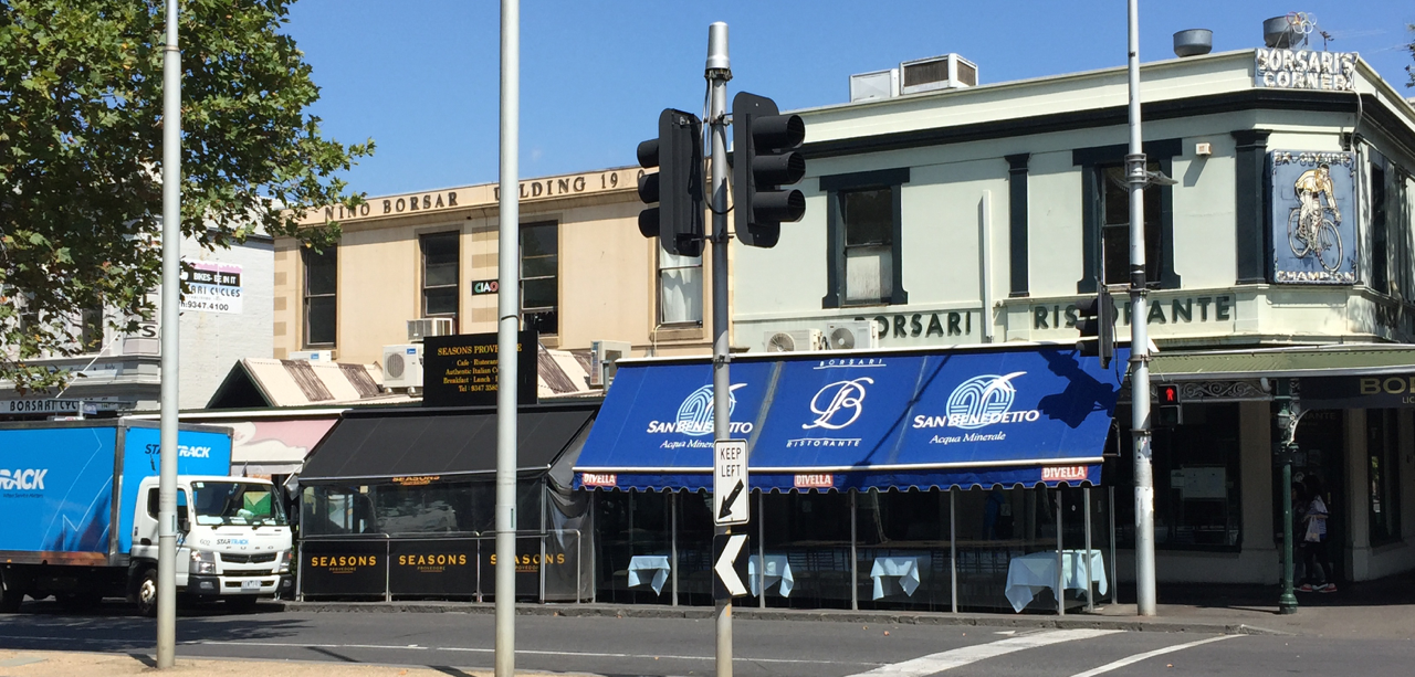 Borsari's Corner shops at a street corner