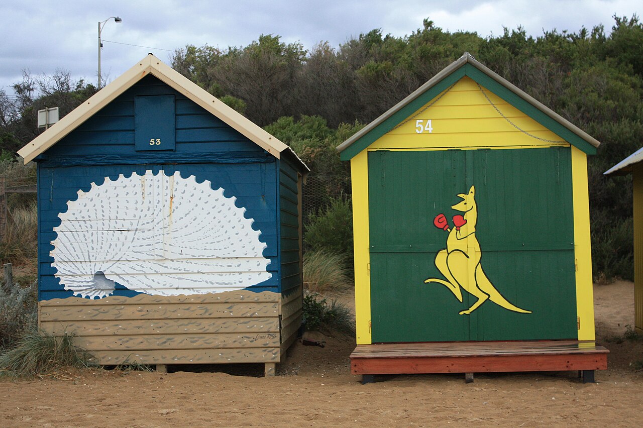 Painted beach huts at Brighton beach