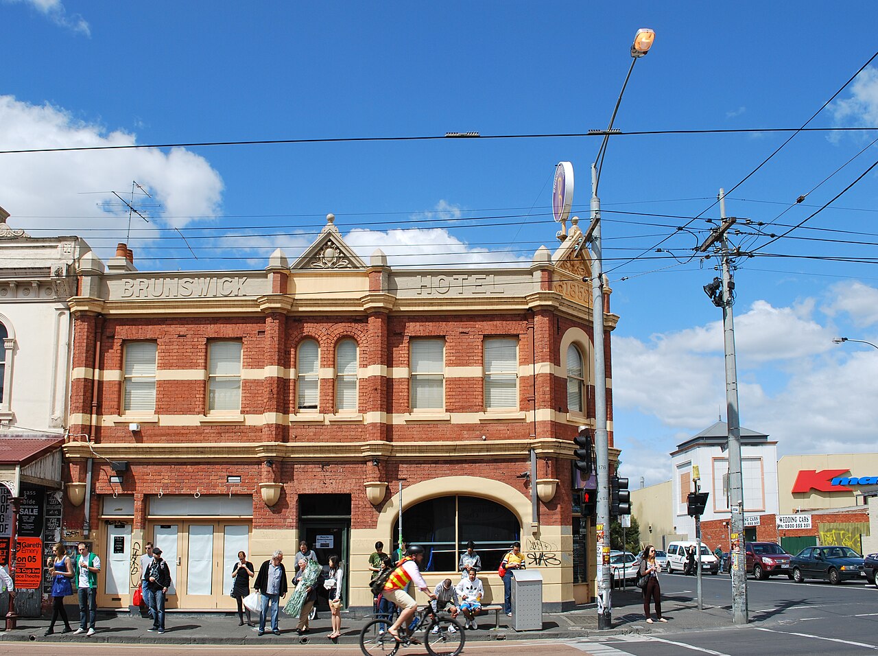 Red-brick Brunswick Hotel facade