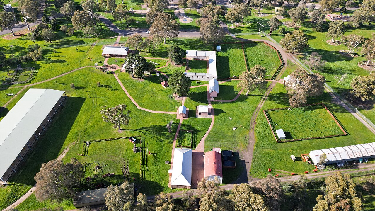 Bundoora Farm and Cafe seen from above