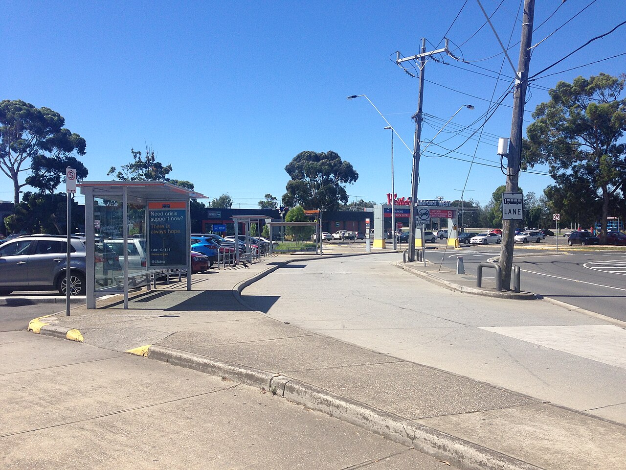 Bus interchange shelter at Airport West