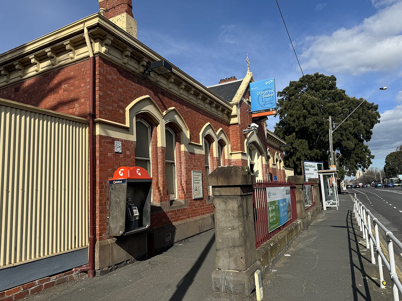Clifton Hill station building and entrance