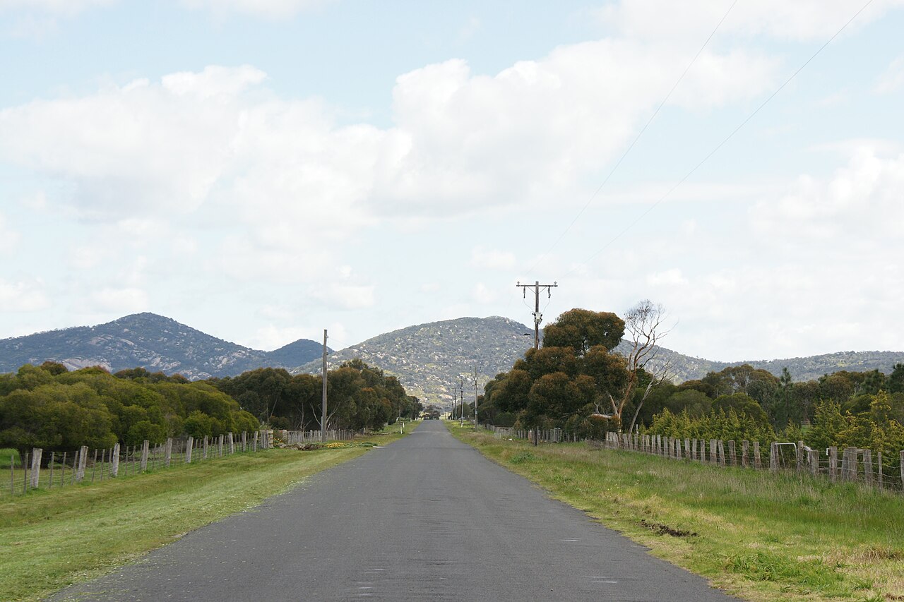 Country road leading towards the You Yangs