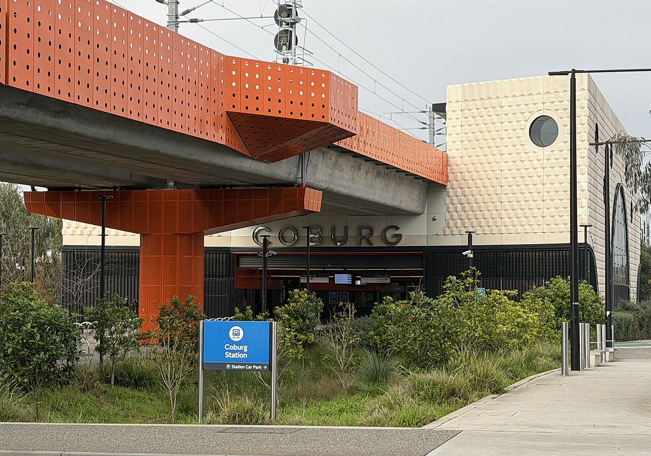 Northern side of Coburg railway station under the elevated line