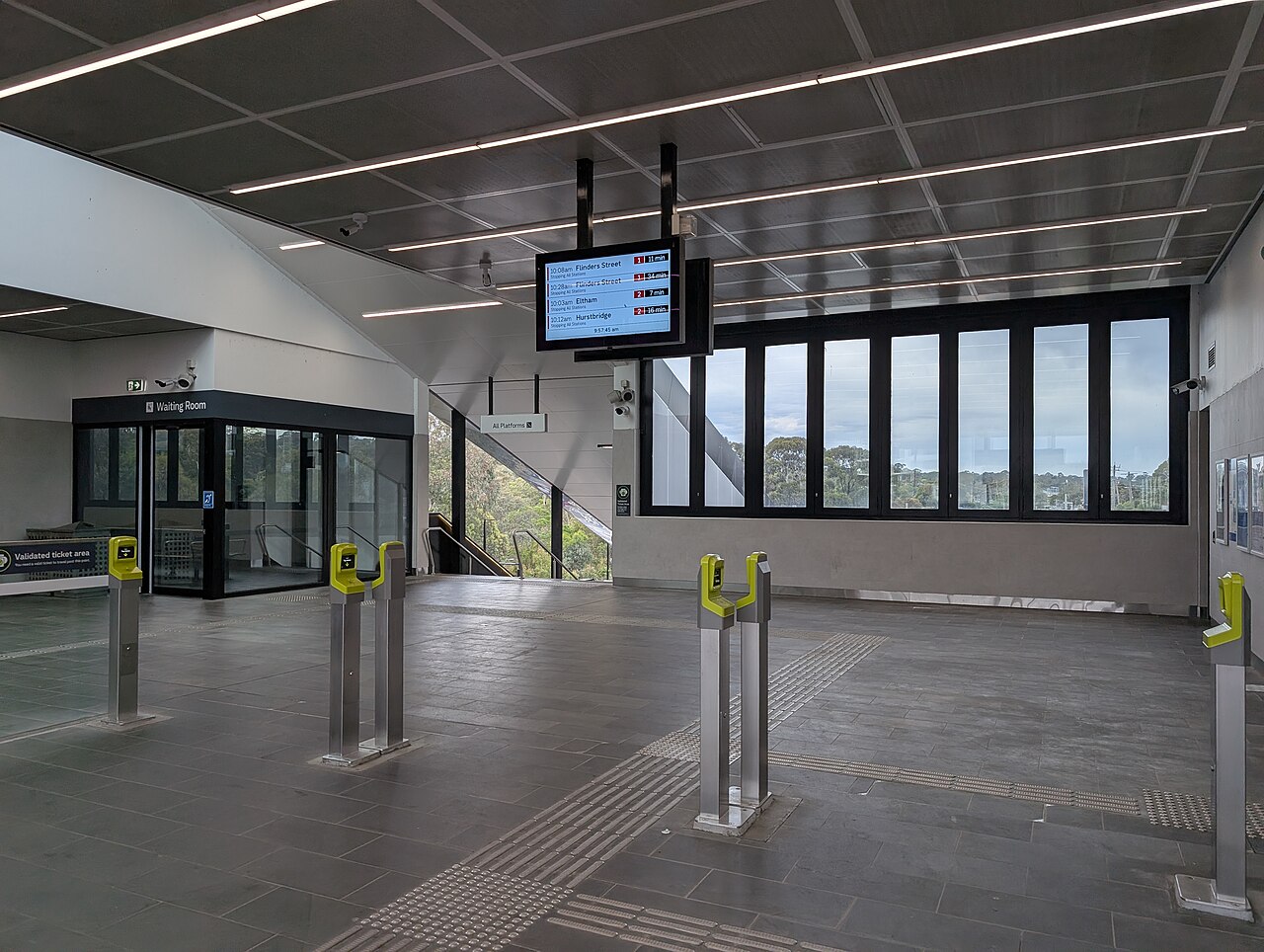 Concourse at Greensborough railway station