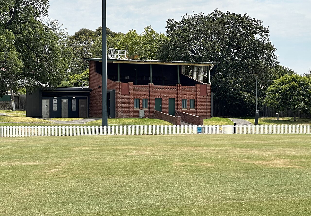 Sports oval and brick pavilion