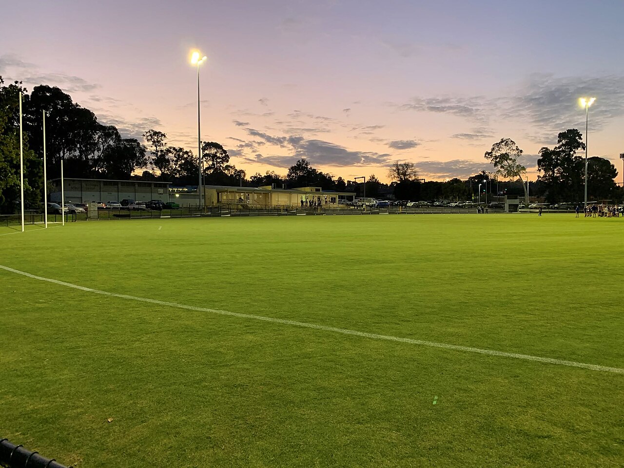 Oval at De Winton Park at dusk