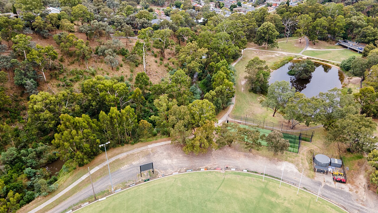 Diamond Creek Trail at Coventry Reserve from above