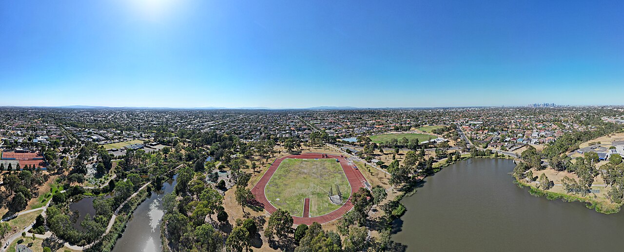 Aerial view of Edwardes Lake in Reservoir