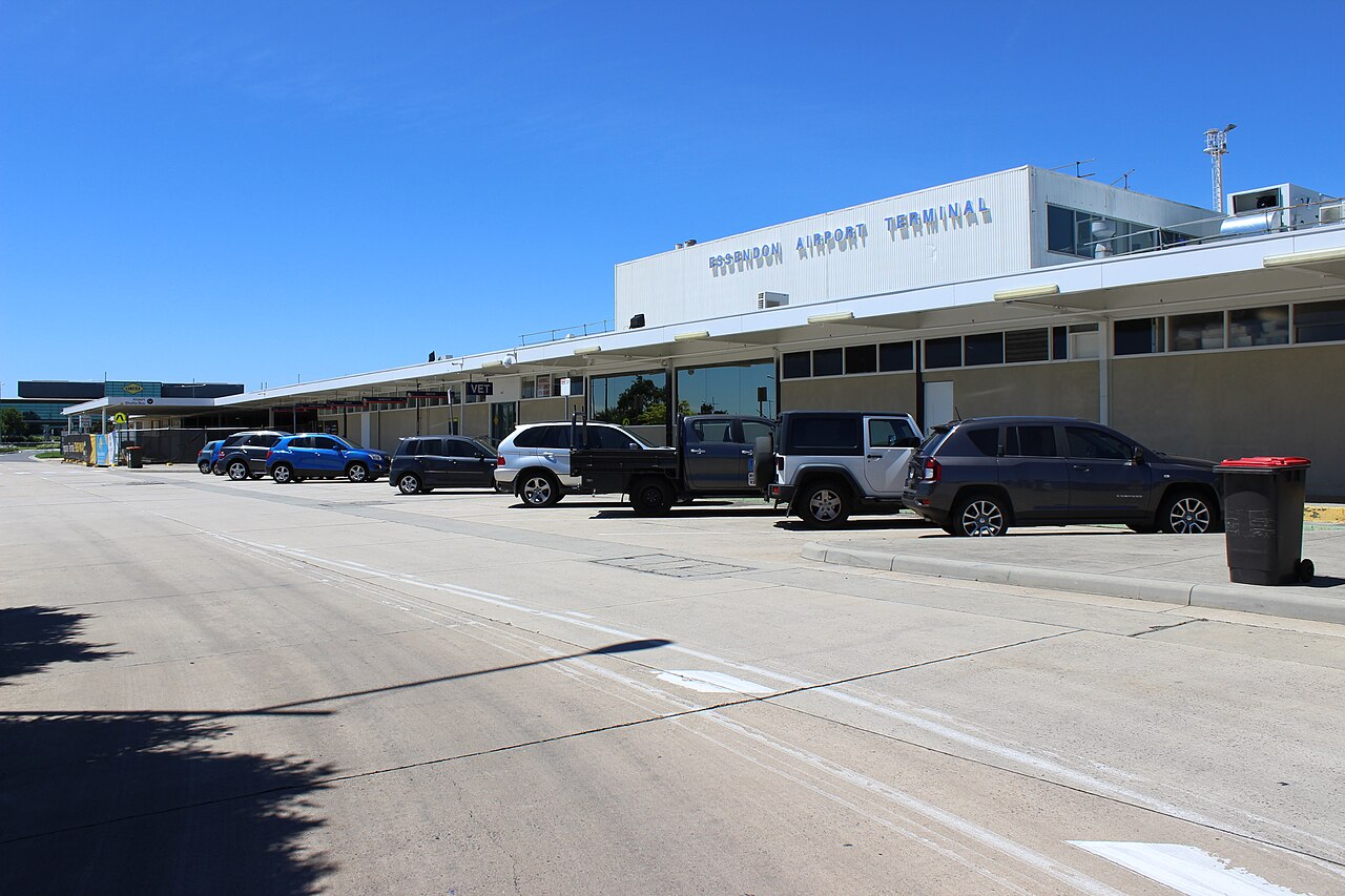 Essendon Airport terminal building and forecourt