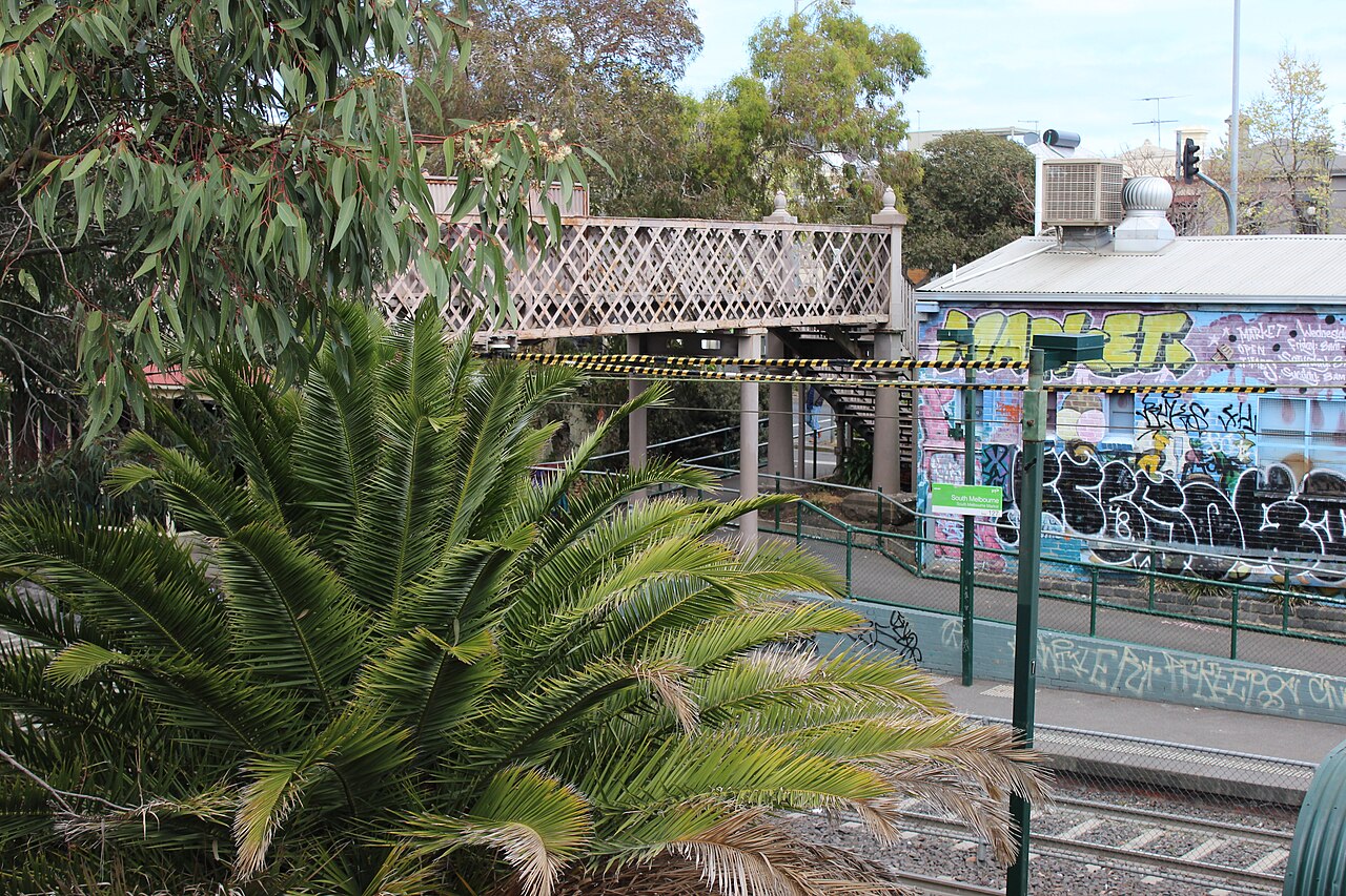 Footbridge over the tram tracks at South Melbourne