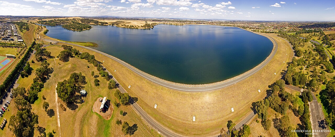 Aerial view of Greenvale Reservoir