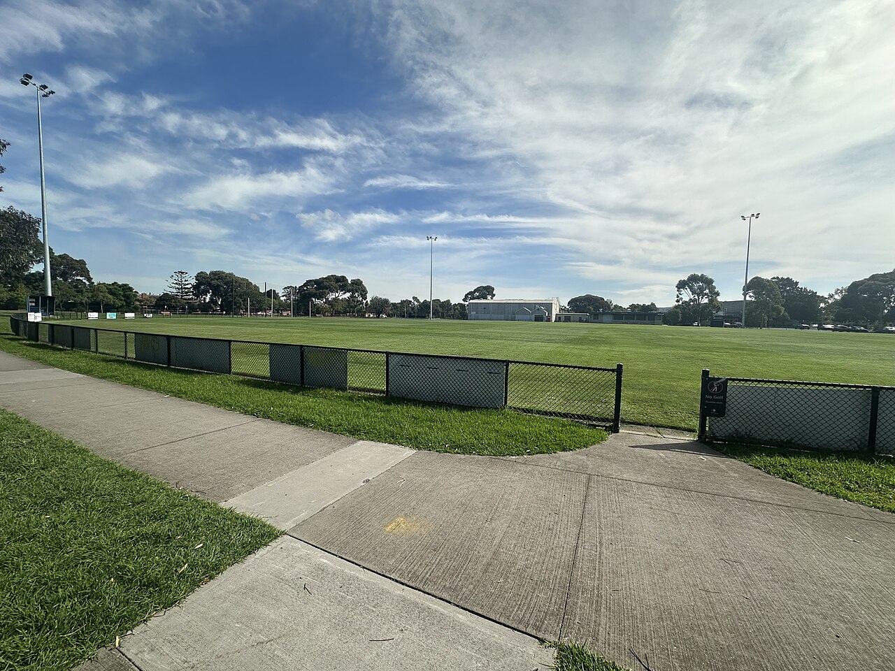Open playing fields at Kinder Smith Reserve