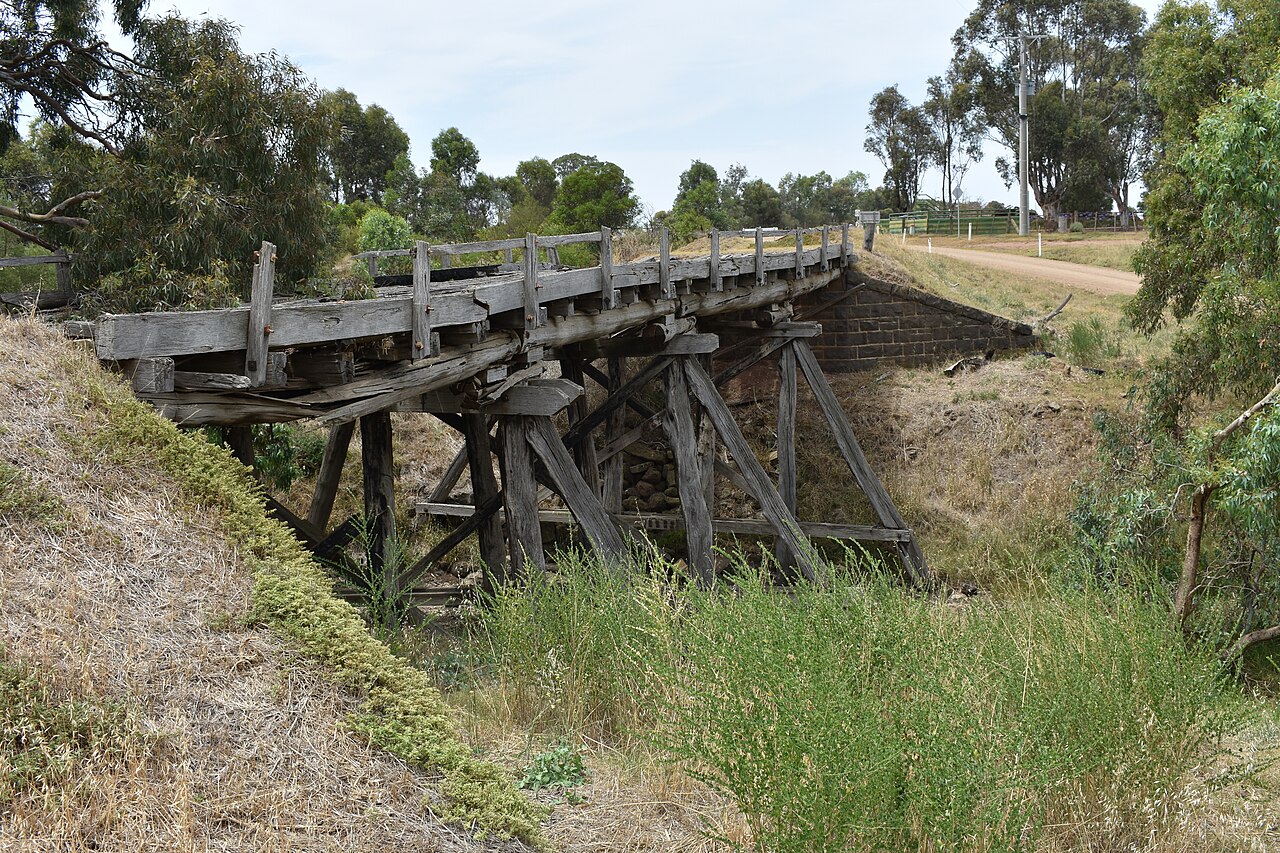 Old timber Minns Road bridge in Kurunjang